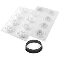 Silikomart Kit Tarte Ring Cocoa Silikon Kalıp, 70 mm
