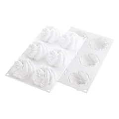 Silikomart Kit Tarte Ring Fleur Silikon Kalıp, 80 mm