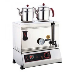 Silverinox 2 Demlikli Çay Kazanı, Pleytsiz, Ekonomik, Elektrikli, 30'luk