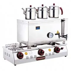 Silverinox 3 Demlikli Çay Kazanı, Çift Taban, Ekonomik, Doğalgazlı, 60'lık
