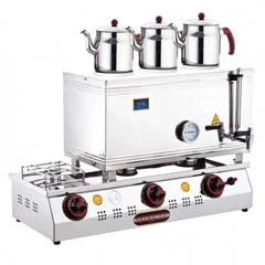Silverinox 3 Demlikli Çay Kazanı, Çift Taban, Ekonomik, Doğalgazlı, 60'lık