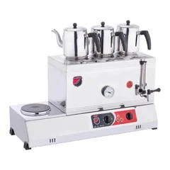 Silverinox 3 Demlikli Çay Kazanı, Çift Taban, Kaynaklı, Elektrikli, 60'lık