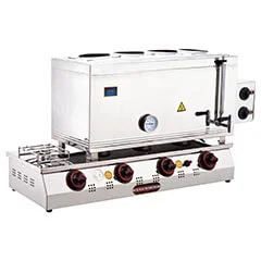 Silverinox 4 Demlikli Çay Kazanı, Çift Taban, Kaynaklı, Elektrikli+Doğalgazlı, 85'lik