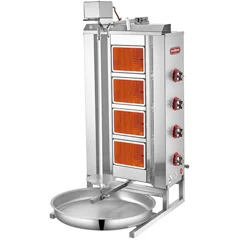 Silverinox Radyanlı Döner Ocağı Üstten Motorlu Doğalgazlı