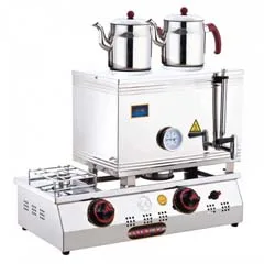 Silverinox İki Demlikli Çay Kazanı Çift Taban Ekonomik Doğalgazlı 'lık