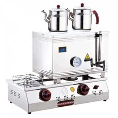 Silverinox İki Demlikli Çay Kazanı Çift Taban Ekonomik Doğalgazlı 'lık