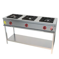 Silverinox Taban Raflı Midi Ocak, 3 Gözlü, LPG'li