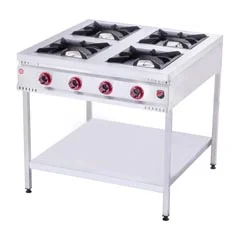 Silverinox Taban Raflı Midi Ocak, 4 Gözlü, LPG'li