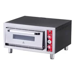 Silverinox Tek Katlı Elektrikli Pizza Fırını, 4 Pizza Kapasiteli, 62x62 cm