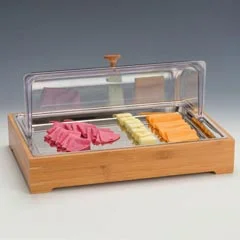 Zicco Soğutuculu Teşhir Standı, Ahşap Altlı, Polikarbon Roll Top Kapaklı, 30x45x21 cm