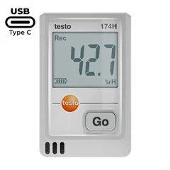 Testo 174H USB-C Girişli Sıcaklık ve Nem Kayıt Datalogger Cihazı, Beyaz