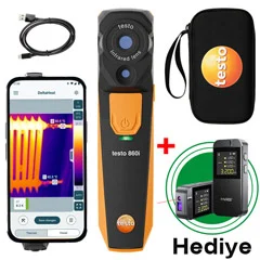 Testo 860İ Akıllı Termal Kamera Sıcaklık ve Su Kaçağı Tespit Cihaz, Çantalı Set