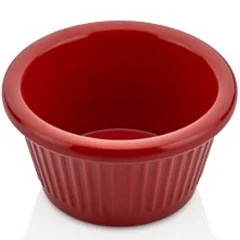 Thermoset Çizgili Ramekin Sosluk, 7 cm, 60 ml, Kırmızı