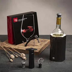Vacu Vin Şarap Aksesuar Seti, Tirbüşon, Soğutucu, Servis, Vakum Set, Stoper