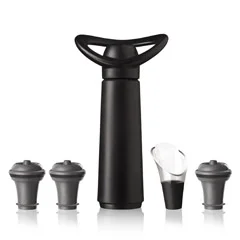 Vacu Vin Şarap Vakum Seti, Concerto, 1 Pompa, 3 Tıpa, 1 Servis Aparatı, Siyah