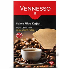 Vennesso Filtre Kahve Kağıdı, Doğal Kağıt, No: 4, 80 adet