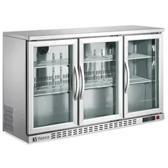 Vosco 3 Kapılı Bar Arkası Şişe Soğutucu, 135x50,5x85 cm, Gri