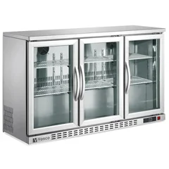 Vosco 3 Kapılı Bar Arkası Şişe Soğutucu, 135x50,5x85 cm, Gri