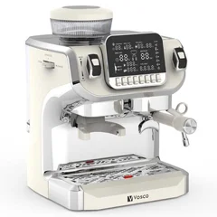 Vosco ST-520EC Pro Öğütücülü Espresso Kahve Makinesi, 1 Gruplu, Beyaz