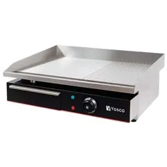 Vosco VBL-819 Elektrikli Pleyt Izgara, Yarı Oluklu, 55x43x24 cm