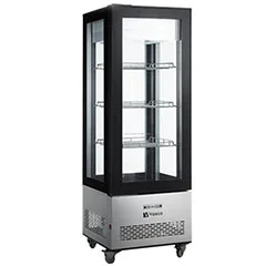 Vosco VFT-410L Dik Tip Soğutmalı Teşhir Dolabı, Siyah