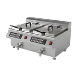 Vosco Vsl Frt2c12b Elektrikli İndüksiyonlu Fritöz Çiftli + - Görsel 1
