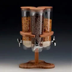 Zicco Ahşap Standlı Corn Flakes Aleti, 3'lü, Döner, 26x26x43 cm