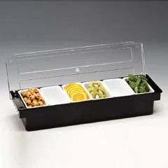 Zicco Bar Konteyner, Polikarbon Kapaklı, 5'li, 50x16x9,5 cm, Siyah