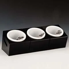 Zicco Polikarbon Çatal Kaşık Standı, 3 Gözlü, 48x18x18 Cm, Siyah