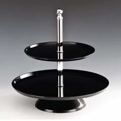 Zicco Polikarbon Pasta Meyve Teşhir Standı, 2 Katlı, 25x35x37 Cm, Siyah