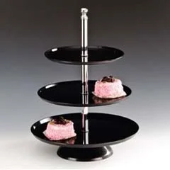 Zicco Polikarbon Pasta Meyve Teşhir Standı, 3 Katlı, 25x30x35x50 cm, Siyah
