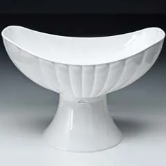 Zicco Polikarbon Teşhir Kasesi, Gondol, Ayaklı, 42,5x25,5x29 cm, Beyaz