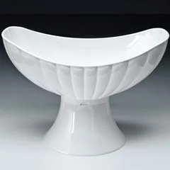 Zicco Polikarbon Teşhir Kasesi, Gondol, Ayaklı, 42,5x25,5x29 cm, Beyaz