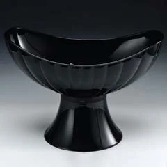 Zicco Polikarbon Teşhir Kasesi, Gondol, Ayaklı, 42,5x25,5x29 cm, Siyah