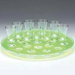 Zicco Shot Servis Standı, Polikarbon Tepsili, 21'li, 34 cm, Yeşil