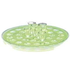 Zicco Shot Servis Standı, Polikarbon Tepsili, 35'li, 42 cm,  Yeşil