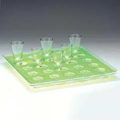 Zicco Shot Servis Standı, Polikarbon Tepsili, Kare, 25'Li, 34x24 Cm, Yeşil
