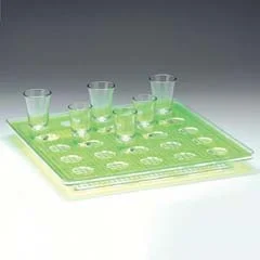 Zicco Shot Servis Standı, Polikarbon Tepsili, Kare, 25'Li, 34x24 Cm, Yeşil