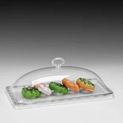 Zicco ZCP-830 Akrilik Kapaklı Polikarbon Tepsili Teşhir Fanus, 17,5x32,5x11 cm