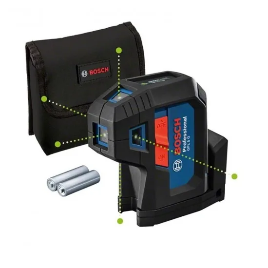 BOSCH GPL 5 G Yeşil Işıklı Lazer Şakül Duvarcılar için (5 Noktalı)