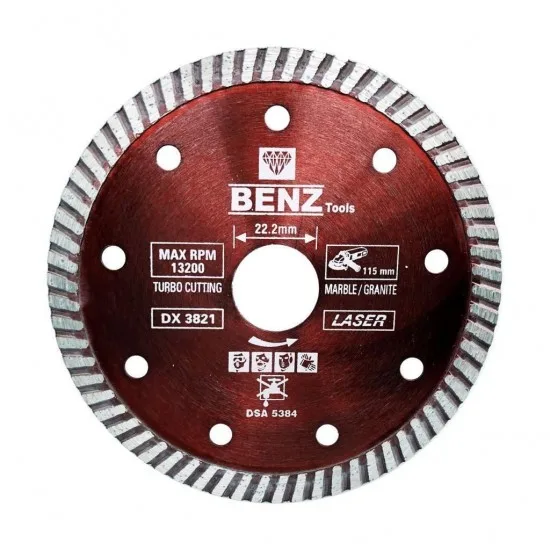 Çapaksız Mermer Granit Kalebodur Fayans Kesici Benz Turbo 115 mm İnce