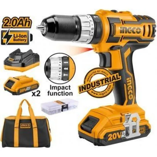 Li-ion Akülü Darbeli Matkap 10 MM 20V 2.0Ah