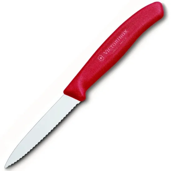 VICTORINOX 6.7631 Tırtıklı Soyma Bıçağı 8 cm (Kırmızı)