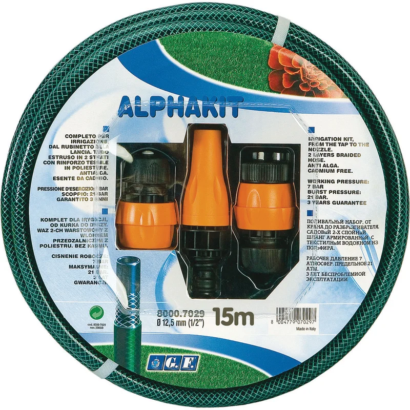 Hortum Alpha 1/2" 15m Adaptör Kitli