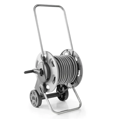 Hortum Makarası 1/2" 25m Hortumlu Tekerlekli Metal Teleskopik Kollu Set Premıum