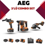 AEG BBS-BEW-BBH-1 Akülü Kombo 3'Lü Set Kömürsüz - Görsel 1