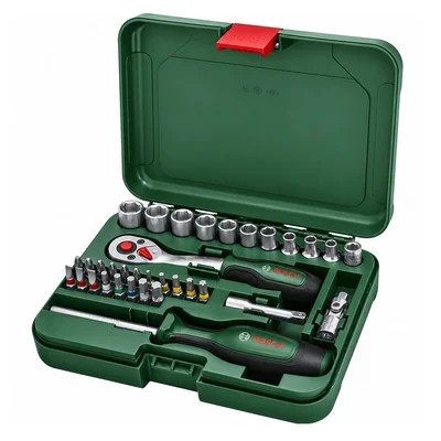 BOSCH 1/4 Altı Köşe Lokma Takımı ve Cırcırlı Tornavida Set 34 Parça
