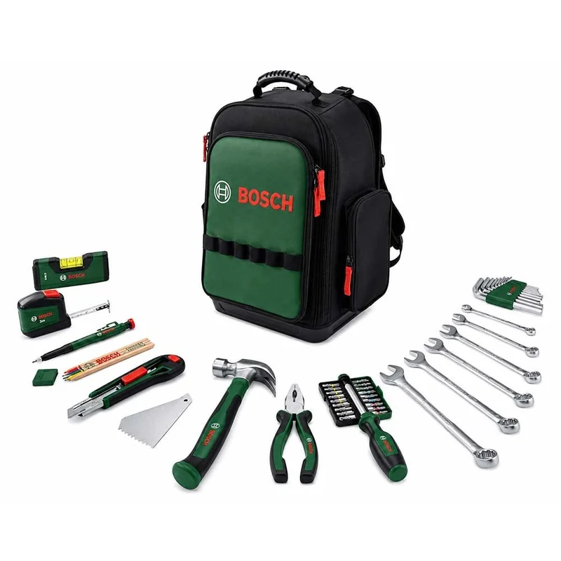 BOSCH 1600A02ZA1 Dolu Takım Çantası Sırt Tipi - El Aleti Seti Profesyonel 60 Parça