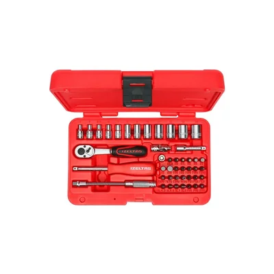 IZELTAS 1/4 Altı Köşe Lokma Takımı ve Bits Set 45 Parça