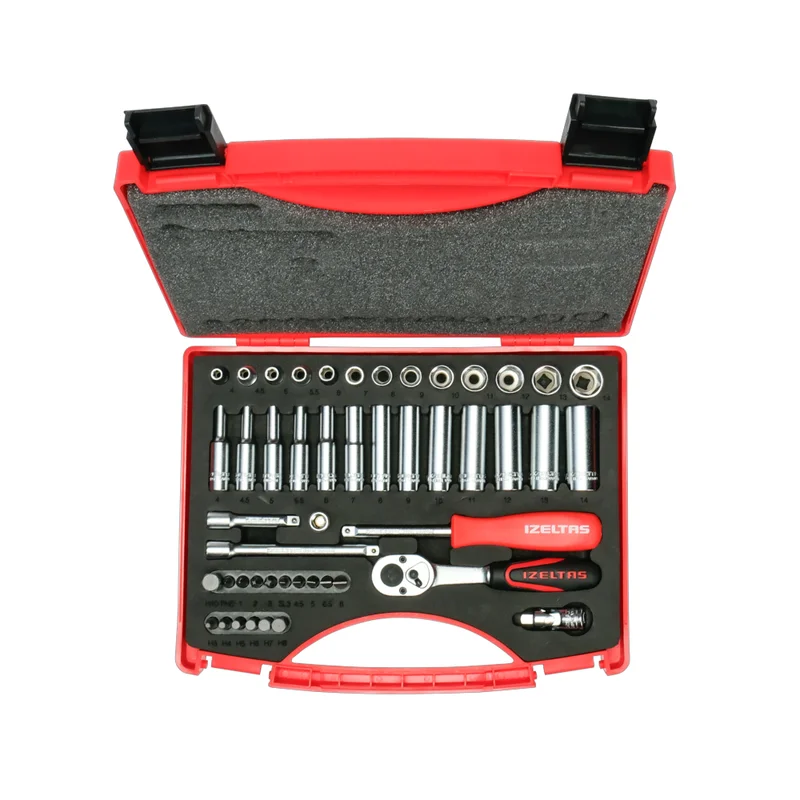 IZELTAS 1/4 Altı Köşe Lokma Takımı ve Bits Set 48 Parça
